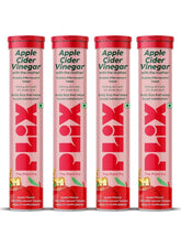 Four tubes of PLIX The Plant Fix apple cider vinegar effervescent tablets for boosting metabolism